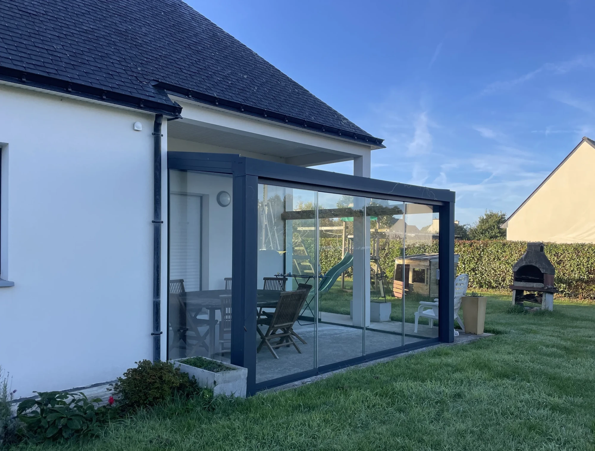 Pergola toit vitré + parois vitré_NEVEZ_PSV MENUISERIES - Copie