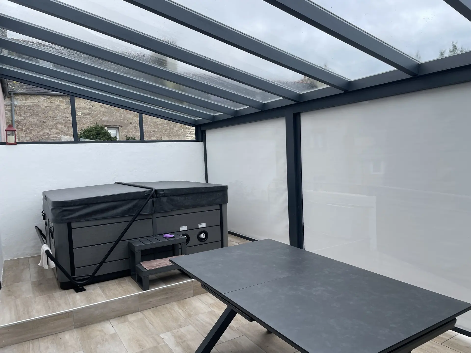 pergola toit vitrée + store zip_DOUARNENEZ_PSV MENUISERIES