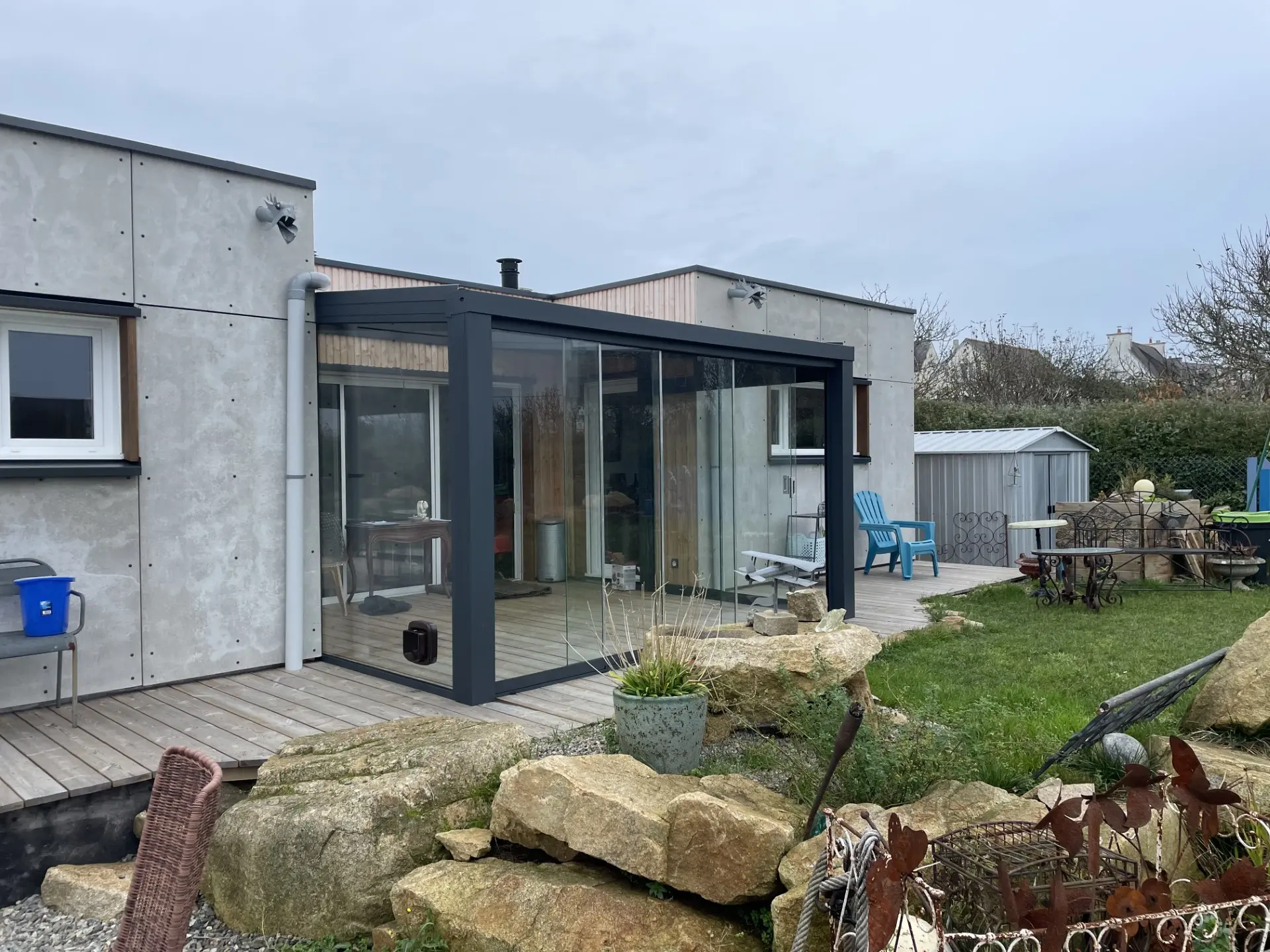PERGOLA TOIT VITREE ET PAROI DE VERRE_PLOUHINEC_PSV MENUISERIES